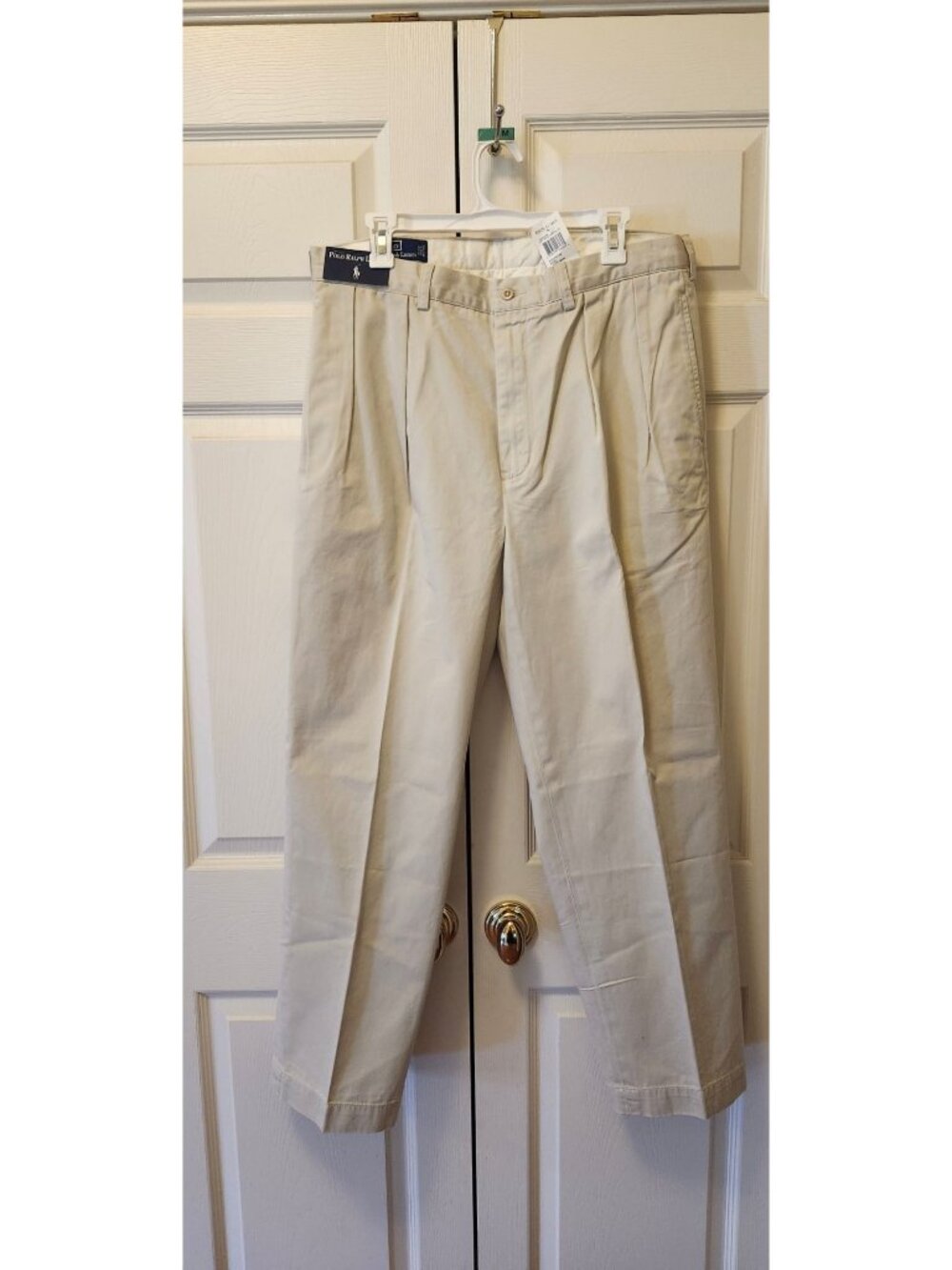 New Men Polo Ralph Lauren Sand Pleated Class Fit Andrew Pants Size 36 x 30